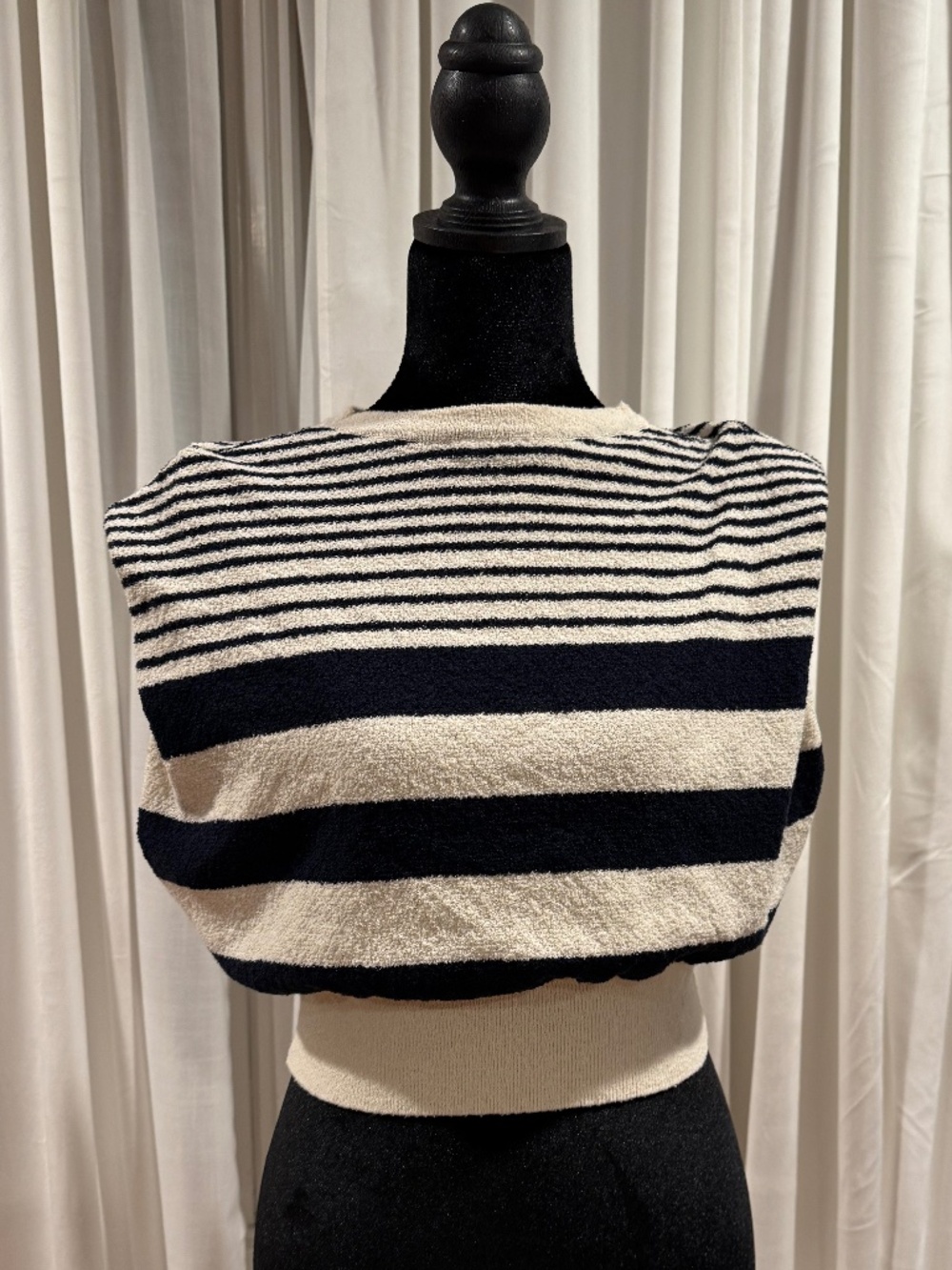 Zara cropped striped knit top